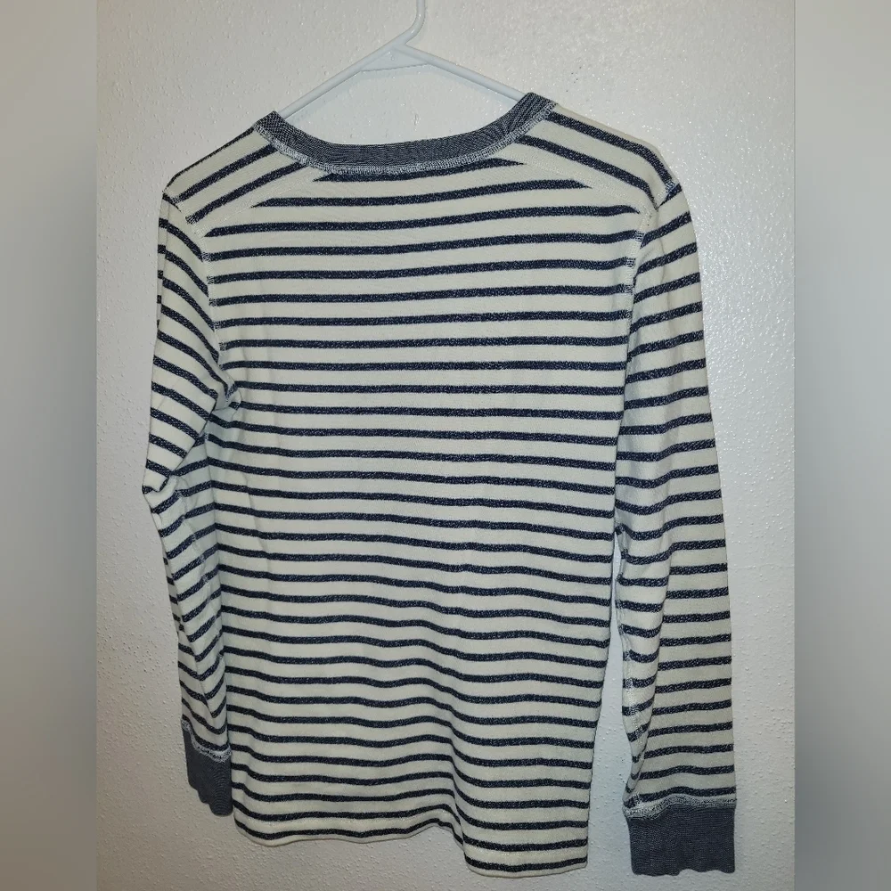 J. Crew Striped Top Cotton Navy And White Size Small